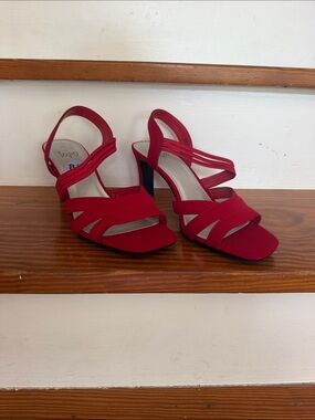 Impo Red Strappy Slingback Heels